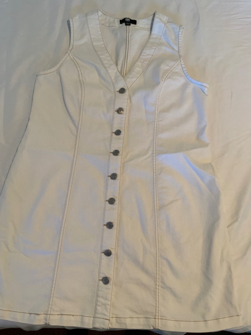 White Frye Denim Dress Size Large